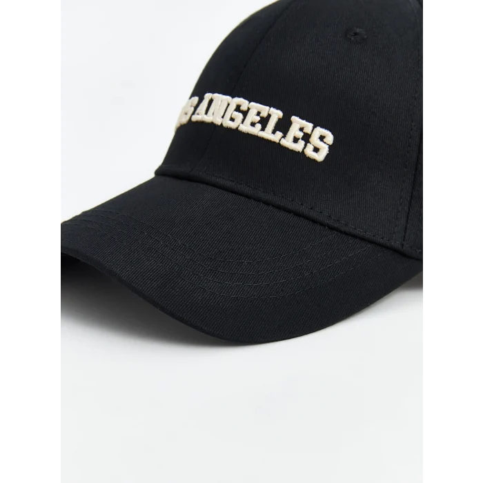 LCW ACCESSORIES Siyah Yazı Nakışlı Kadın Kep Şapka