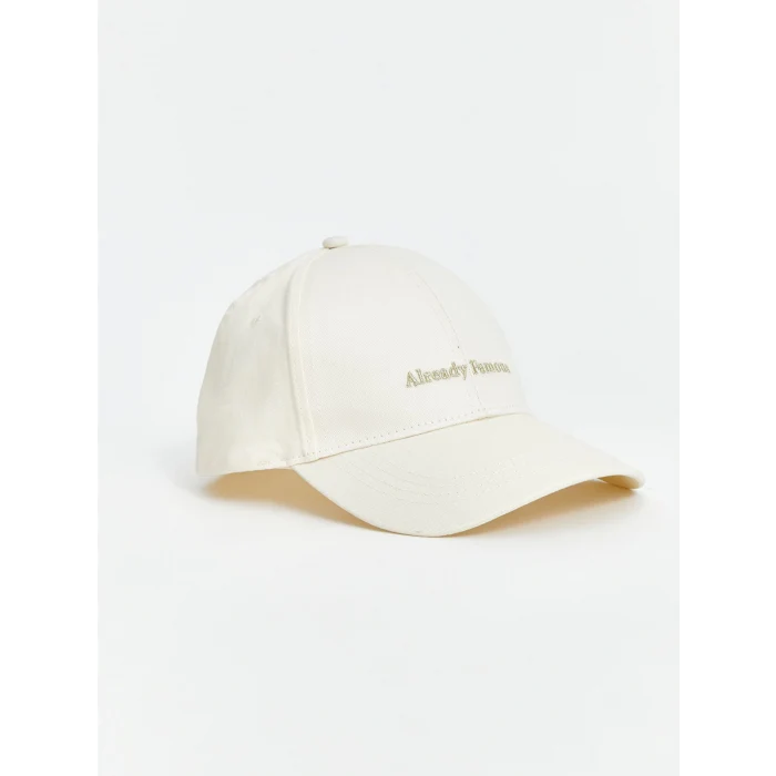 LCW ACCESSORIES Ekru Yazı Nakışlı Kadın Kep Şapka