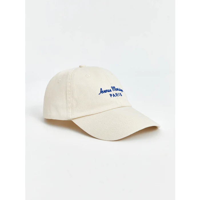 LCW ACCESSORIES Ekru Yazı Nakışlı Kadın Kep Şapka