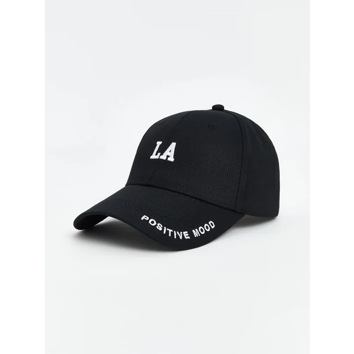 LCW ACCESSORIES Siyah Yazı Nakışlı Kadın Kep Şapka