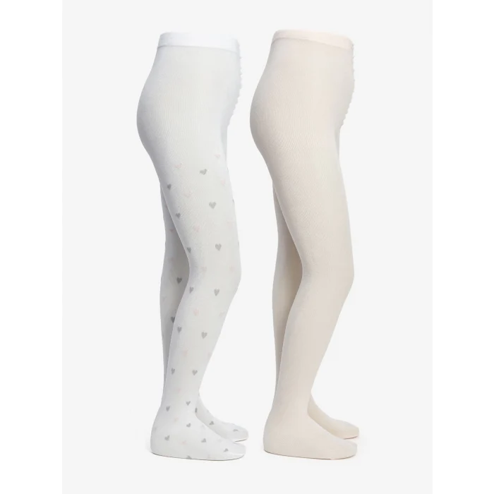 LCW Kids Beyaz Kız Çocuk Külotlu Çorap 2li