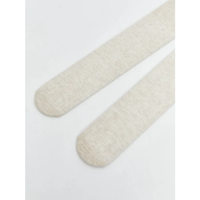 LCW baby Bej Kendinden Desenli Kız Bebek Külotlu Çorap 2li