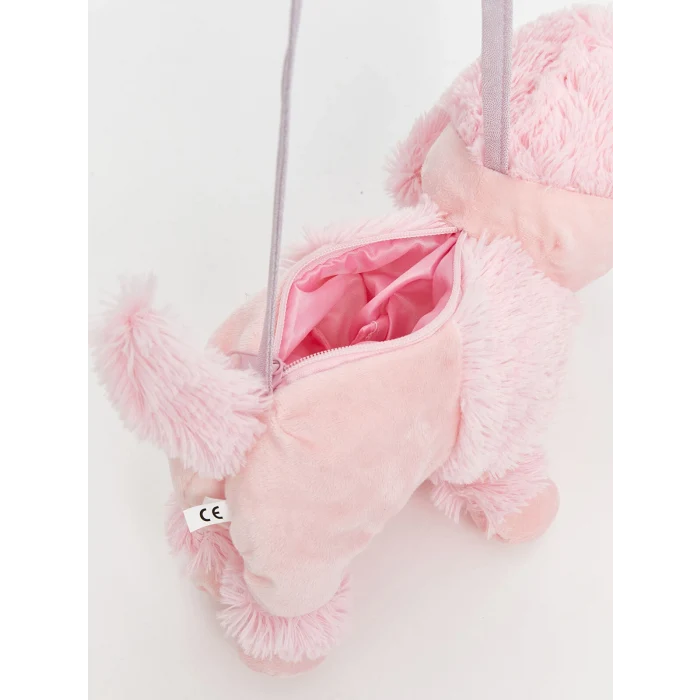 LCW ACCESSORIES Pembe Köpek Figürlü Pelüş Kız Çocuk Omuz Çantası