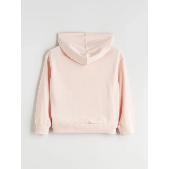 LCW Kids Pembe Kapüşonlu Baskılı Kız Çocuk Sweatshirt