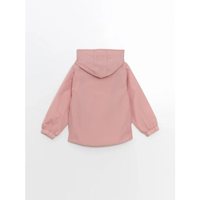 LCW Kids Pembe Kapüşonlu Kız Çocuk Yağmurluk