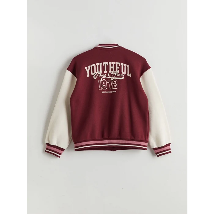 LCW Kids Mürdüm Baskılı Kız Çocuk Kolej Ceket