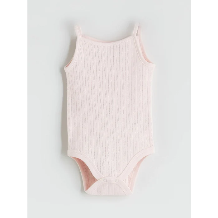 LCW baby Pembe Bisiklet Yaka Kız Bebek Çıtçıtlı Body 3lü