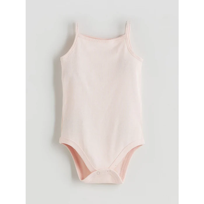 LCW baby Ekru Baskılı Kız Bebek Çıtçıtlı Body 2li