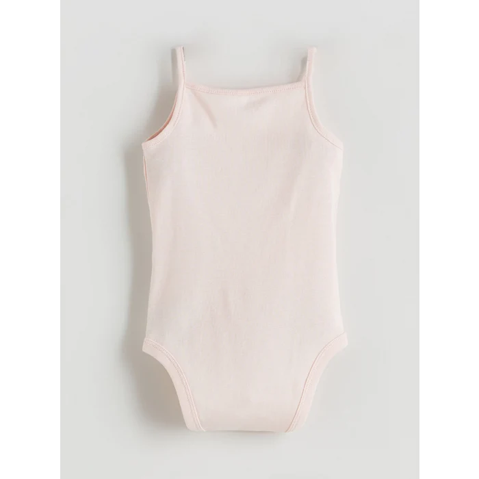 LCW baby Ekru Baskılı Kız Bebek Çıtçıtlı Body 2li