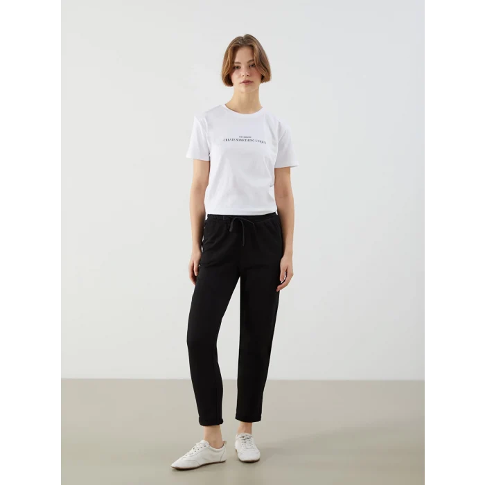 XSIDE Siyah Beli Lastikli Kadın Eşofman Altı