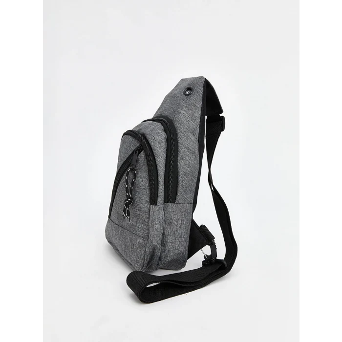 LCW ACCESSORIES Gri Fermuarlı Erkek Göğüs Çantası