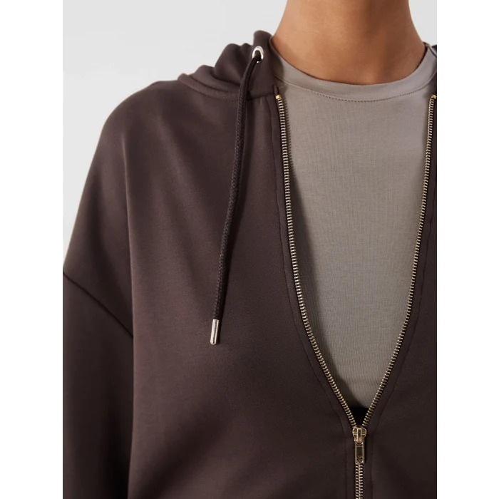 LCW Vision Kahverengi Kapüşonlu Kadın Fermuarlı Sweatshirt