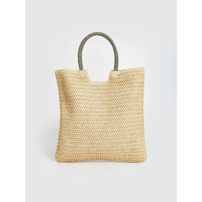 LCW ACCESSORIES Ekru Hasır Kadın El Çantası