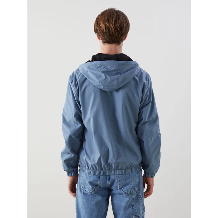 XSIDE Mavi Standart Kalıp Kapüşonlu Erkek Yağmurluk