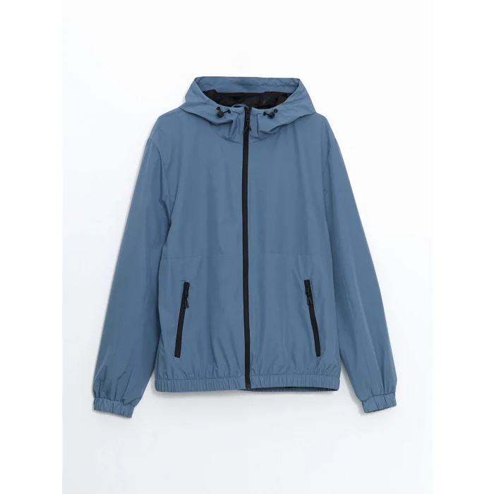 XSIDE Mavi Standart Kalıp Kapüşonlu Erkek Yağmurluk