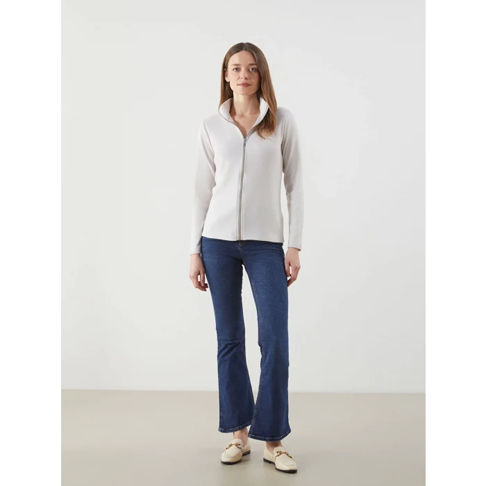 LCWAIKIKI Classic Kahverengi Dik Yaka Kadın Hırka