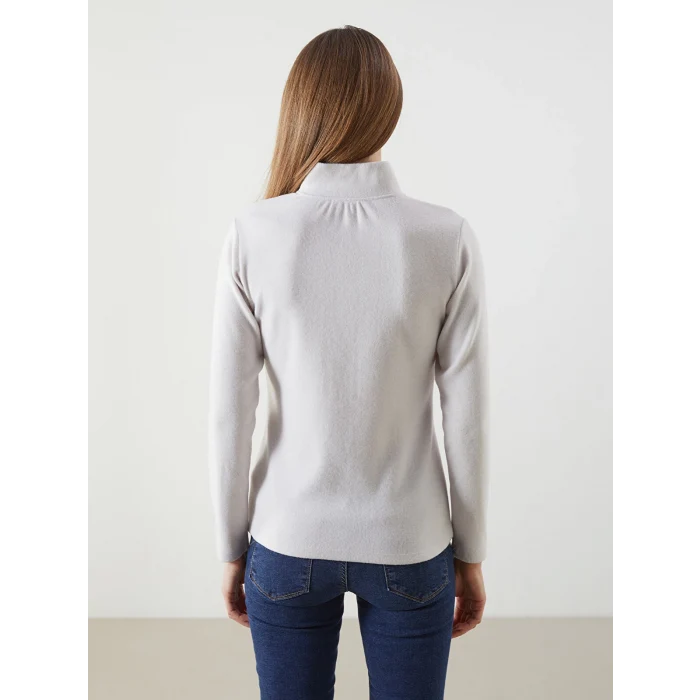 LCWAIKIKI Classic Kahverengi Dik Yaka Kadın Hırka