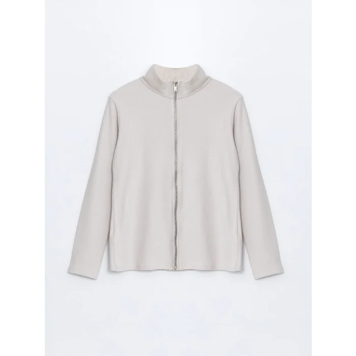 LCWAIKIKI Classic Kahverengi Dik Yaka Kadın Hırka