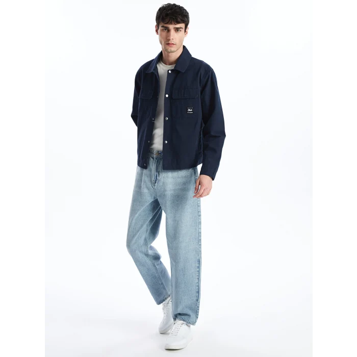 XSIDE Lacivert Standart Kalıp Gömlek Yaka Erkek Mont