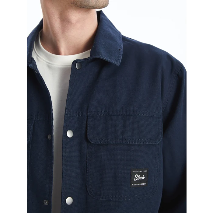 XSIDE Lacivert Standart Kalıp Gömlek Yaka Erkek Mont