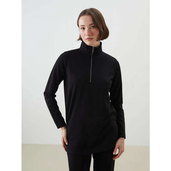 LCWAIKIKI Classic Siyah Dik Yaka Kadın Tunik