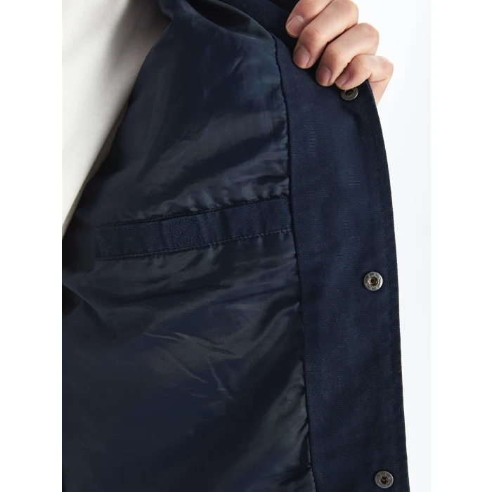 XSIDE Lacivert Standart Kalıp Gömlek Yaka Erkek Mont