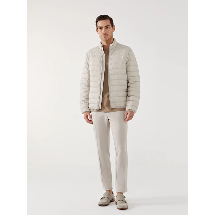 SOUTHBLUE Bej Standart Kalıp Dik Yaka Erkek Şişme Mont