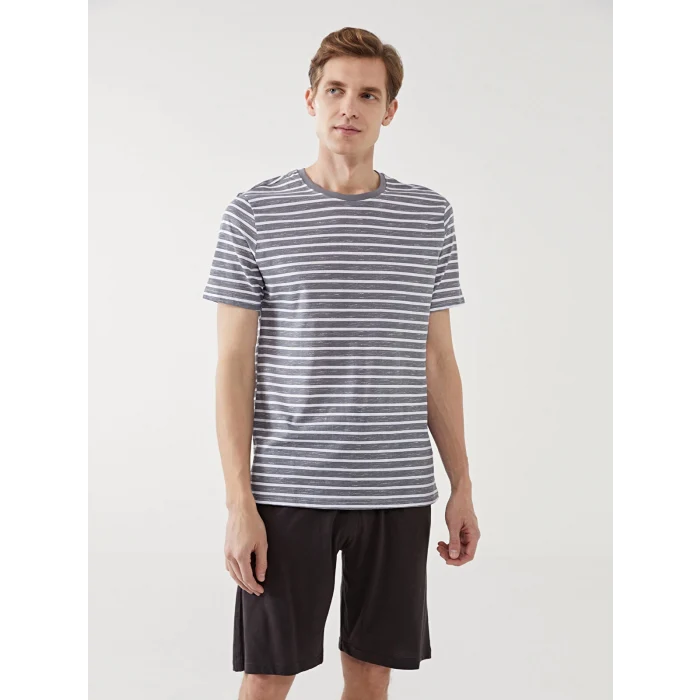 LC WAIKIKI Gri Standart Kalıp Erkek Şortlu Pijama Takımı