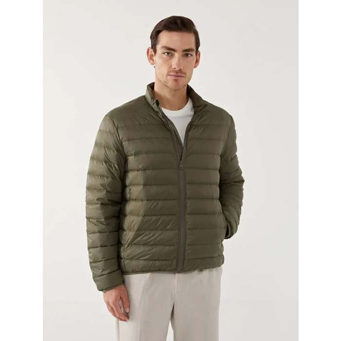 SOUTHBLUE Yeşil Standart Kalıp Dik Yaka Erkek Şişme Mont