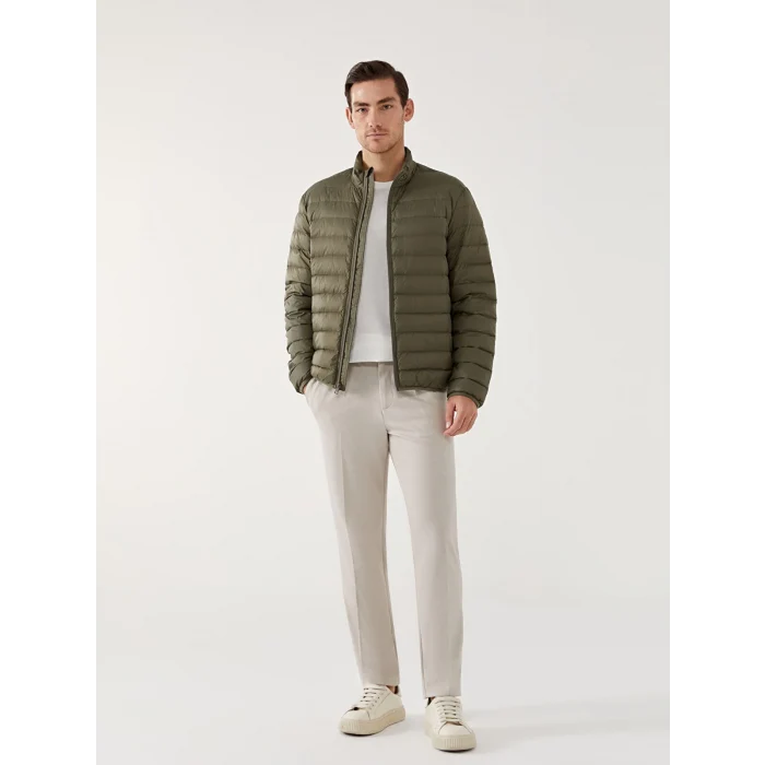 SOUTHBLUE Yeşil Standart Kalıp Dik Yaka Erkek Şişme Mont