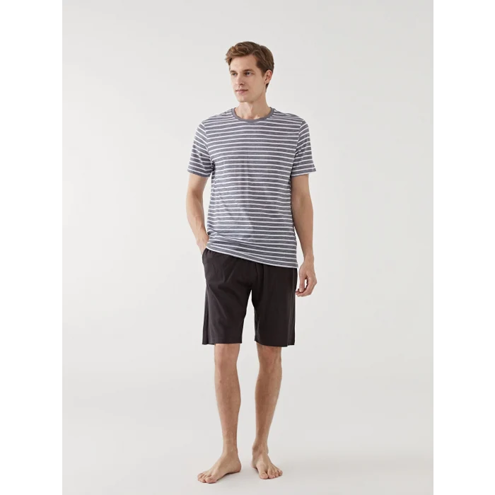 LC WAIKIKI Gri Standart Kalıp Erkek Şortlu Pijama Takımı