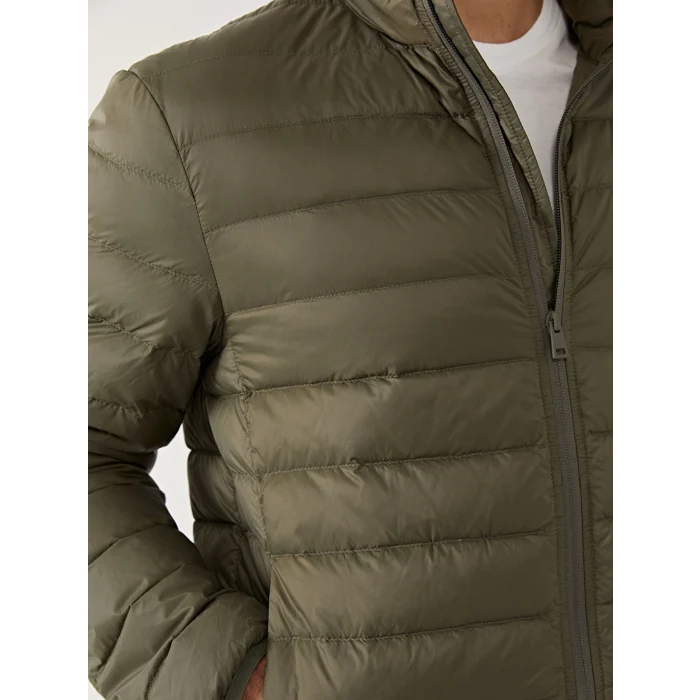 SOUTHBLUE Yeşil Standart Kalıp Dik Yaka Erkek Şişme Mont