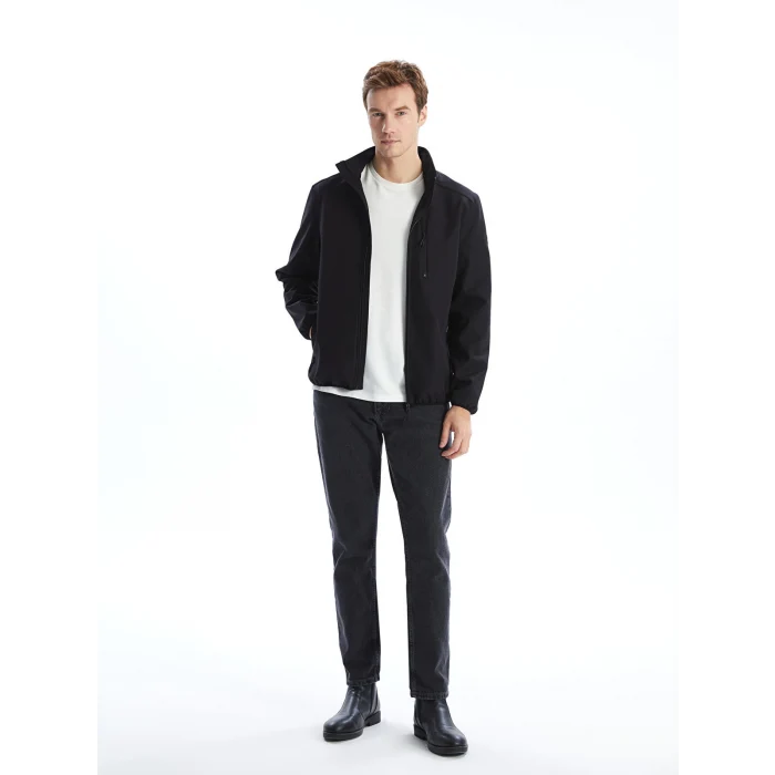 LCWAIKIKI Classic Siyah Standart Kalıp Dik Yaka Erkek Mont