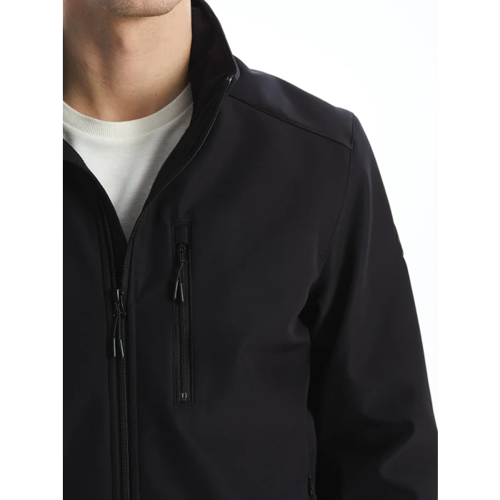 LCWAIKIKI Classic Siyah Standart Kalıp Dik Yaka Erkek Mont