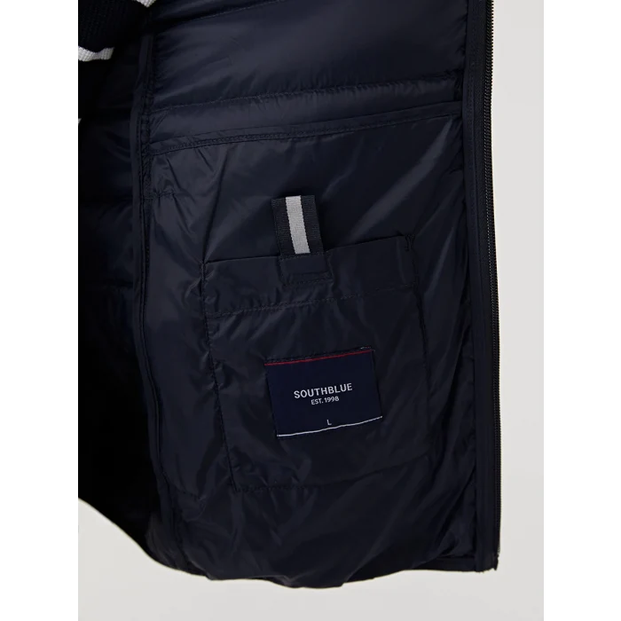 SOUTHBLUE Lacivert Standart Kalıp Dik Yaka Erkek Şişme Mont