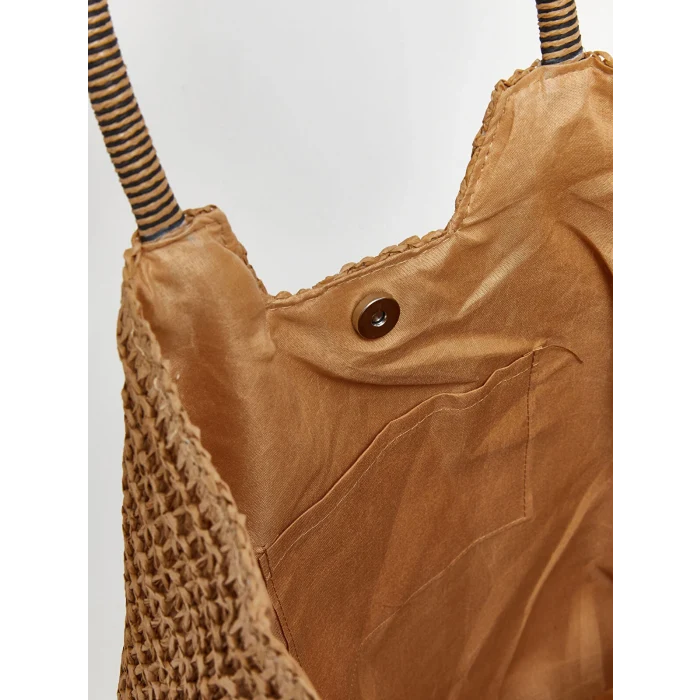 LCW ACCESSORIES Kahverengi Hasır Kadın El Çantası