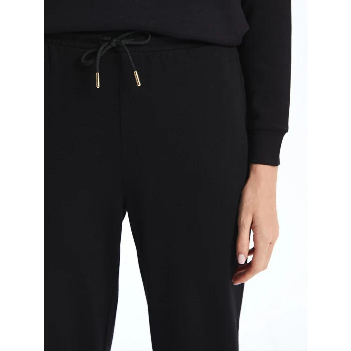 LCWAIKIKI Classic Siyah Beli Lastikli Kadın Jogger Eşofman Altı