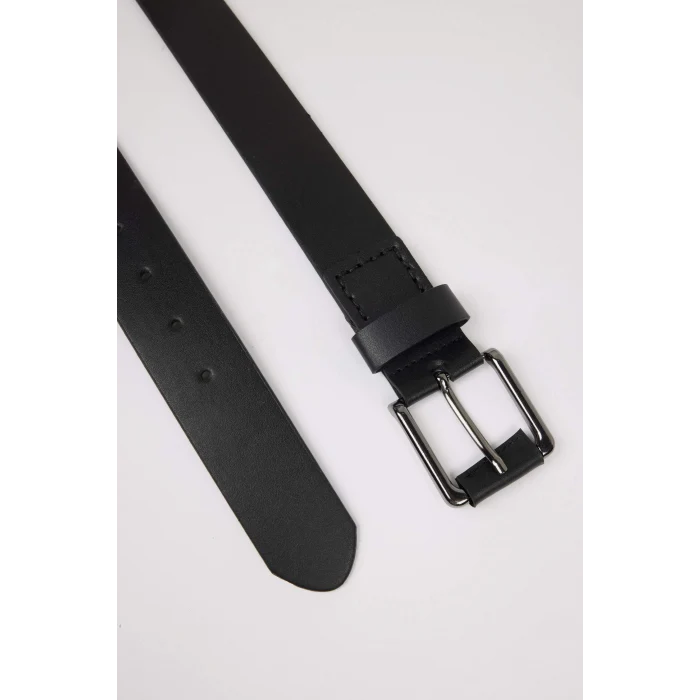 Defacto D3286 Siyah Erkek Suni Deri Jean Kemeri