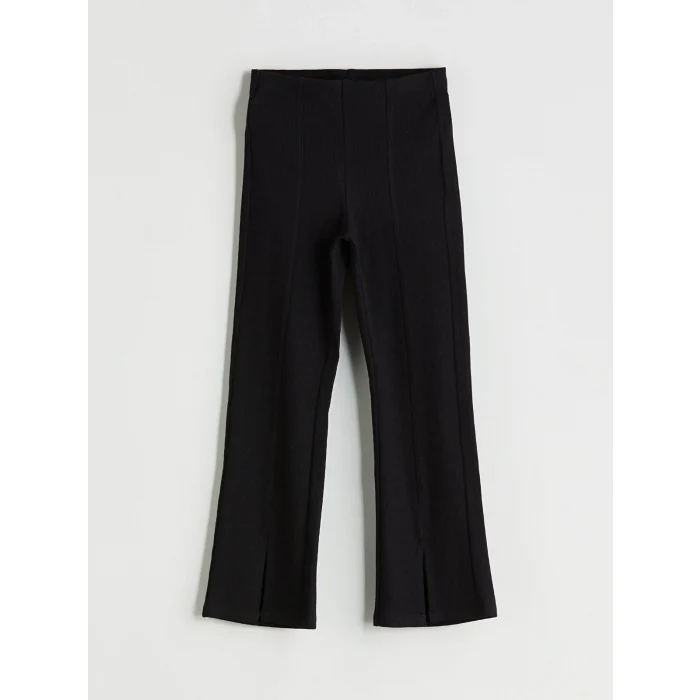 LCW Kids Siyah Beli Lastikli İspanyol Paça Kız Çocuk Tayt