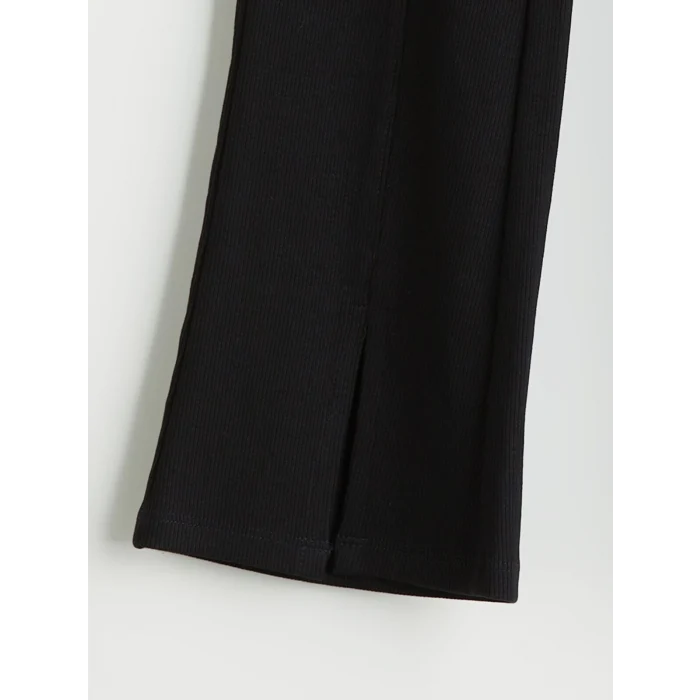 LCW Kids Siyah Beli Lastikli İspanyol Paça Kız Çocuk Tayt