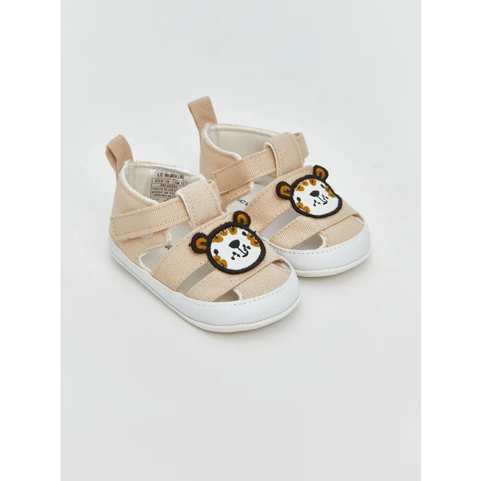 LCW ACCESSORIES Bej Ayı Nakışlı Erkek Bebek Sandalet