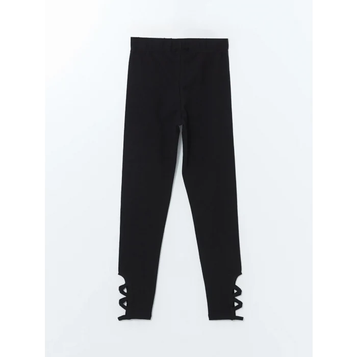 LCW Kids Siyah Beli Lastikli Kız Çocuk Tayt