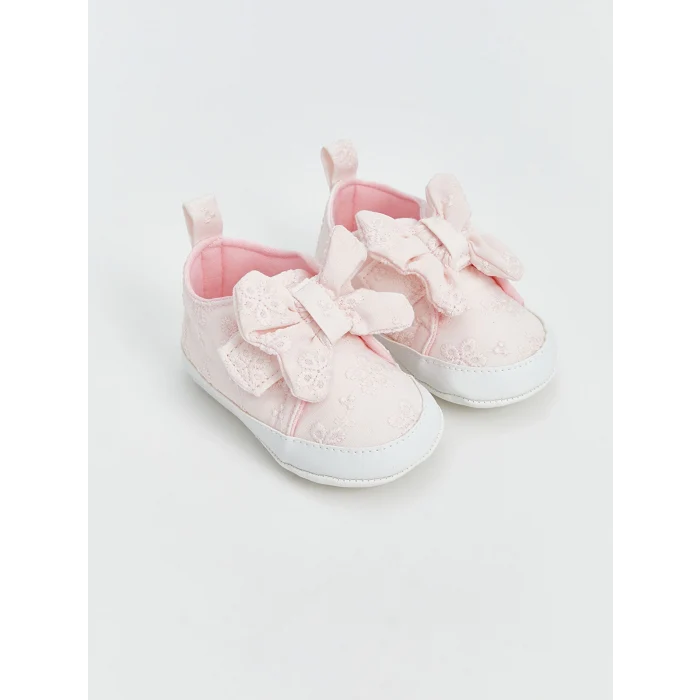 LCW STEPS Pembe Fiyonk Detaylı Kız Bebek Yürüme Öncesi Ev Ayakkabısı