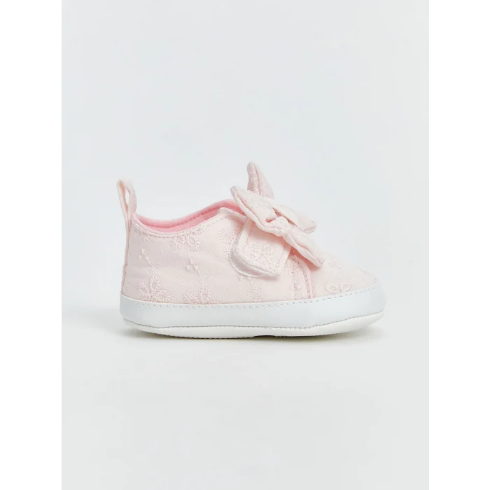 LCW STEPS Pembe Fiyonk Detaylı Kız Bebek Yürüme Öncesi Ev Ayakkabısı