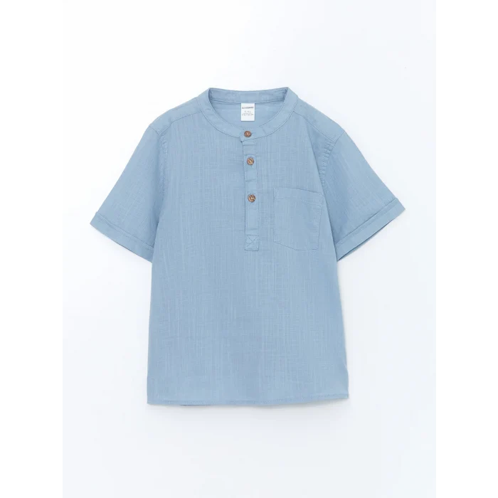 LCW Kids Mavi Hakim Yaka Poplin Erkek Çocuk Gömlek