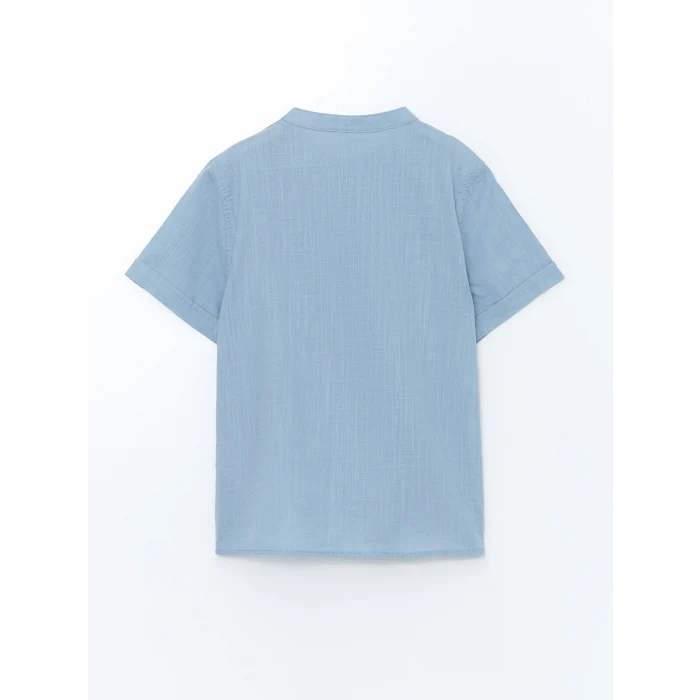 LCW Kids Mavi Hakim Yaka Poplin Erkek Çocuk Gömlek