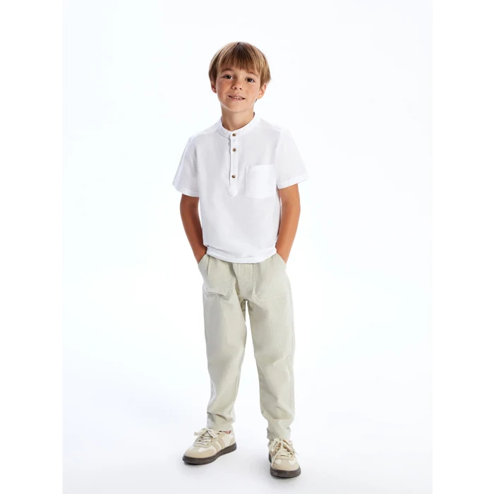 LCW Kids Beyaz Hakim Yaka Poplin Erkek Çocuk Gömlek