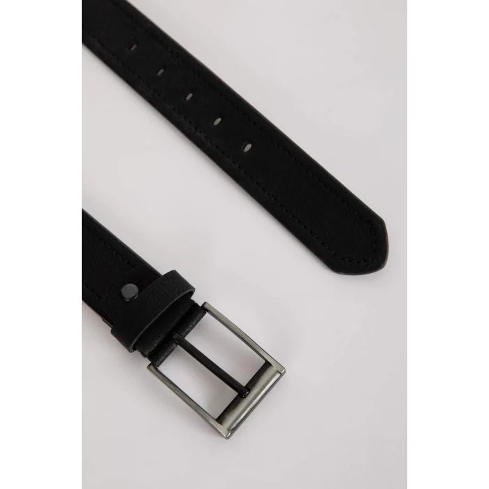 Defacto A1653 Siyah Erkek Dikdörtgen Toka Suni Deri Günlük Kemer