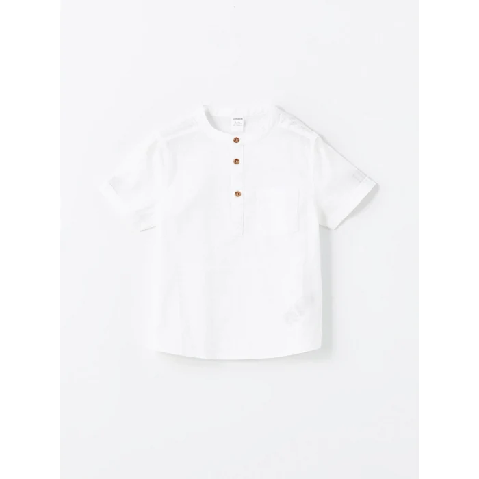 LCW Kids Beyaz Hakim Yaka Poplin Erkek Çocuk Gömlek