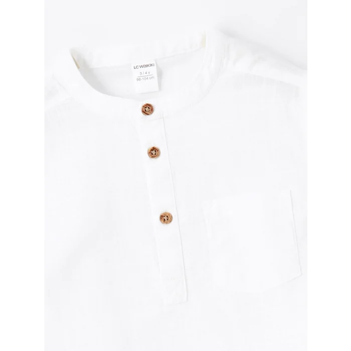 LCW Kids Beyaz Hakim Yaka Poplin Erkek Çocuk Gömlek